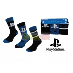 Pack de 3 calcetines PlayStation negro - azul Talla 31-34