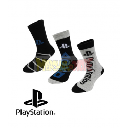 Pack de 3 calcetines PlayStation negro - gris Talla 31-34