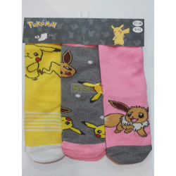 Pack de 3 calcetines niña Pokémon Talla 27-30