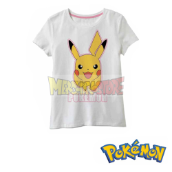 Camiseta niña Pokemon - Pikachu blanca 5 años 110cm - 6 años 116cm