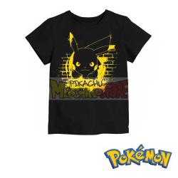 Camiseta niño Pokemon - Pikachu negra 5 años 110cm - 6 años 116cm