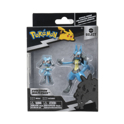 Set de dos figuras Pokémon Select Evolution Riolu y Lucario