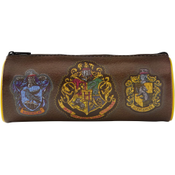 Estuche portatodo cilíndrico Harry Potter - Escudos 21x8cm