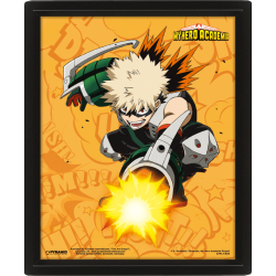 Póster 3D con marco My hero Academia - Katsuki Bakugo 23,5 x 28,5cm