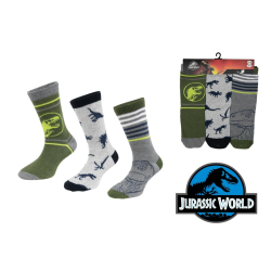 Pack de 3 calcetines Jurassic World verde - gris Talla 23-26