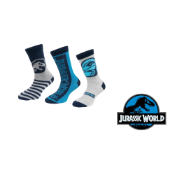 Pack de 3 calcetines Jurassic World azul - gris Talla 23-26