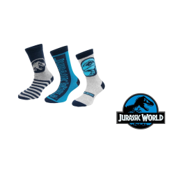 Pack de 3 calcetines Jurassic World azul - gris Talla 27-30