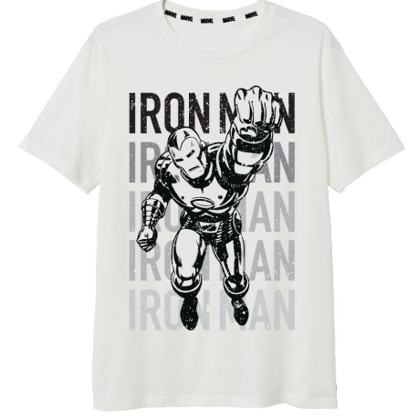 Camiseta adulto Marvel - Iron Man blanca Talla M