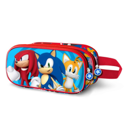 Estuche portatodo 3D Sonic Friends doble cremallera 9.5x22x8cm