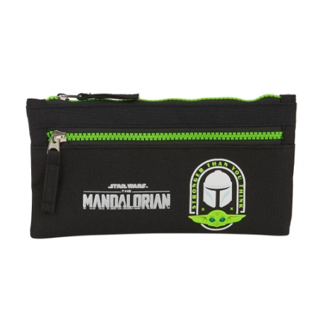 Estuche portatodo plano 2 cremalleras Star Wars - The Mandalorian 12x22x3cm