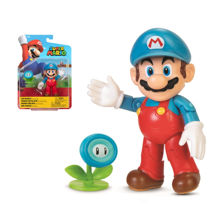 Figura articulada Nintendo - Super Mario Ice with flower 10cm
