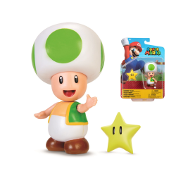 Figura articulada Nintendo - Toad Verde con estrella 10cm