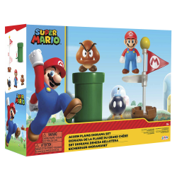 Diorama Super Mario Dehesa Bellotera con figuras Mario - Bob-Bomb y Goomba