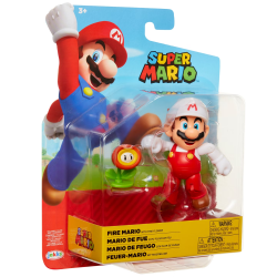 Figura articulada Nintendo - Super Mario de fuego con flor (Fire Mario) 10cm