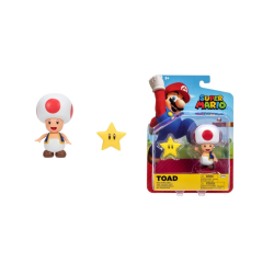 Figura articulada Nintendo Super Mario - Toad con Superestrella 10cm