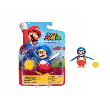 Figura articulada Nintendo Super Mario - Mario Polar con moneda 10cm