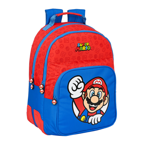 Mochila doble Super Mario 42x32x15cm adaptable a carro