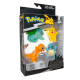 Set de cuatro figuras Pokémon Select Battle Bulbasaur, Pikachu, Squirtle, Charmander (transparente) 7.5cm