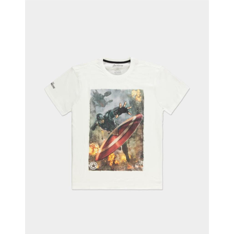 Camiseta adulto Marvel - Avengers Capitán América blanca Talla XL