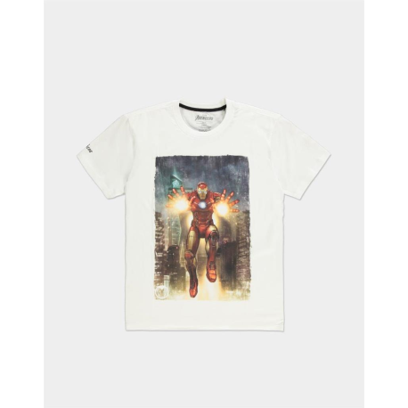 Camiseta adulto Marvel - Avengers Iron Man blanca Talla XL