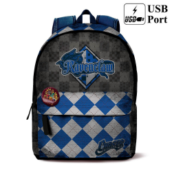 Mochila Harry Potter Quidditch Ravenclaw gris - verde 43cm