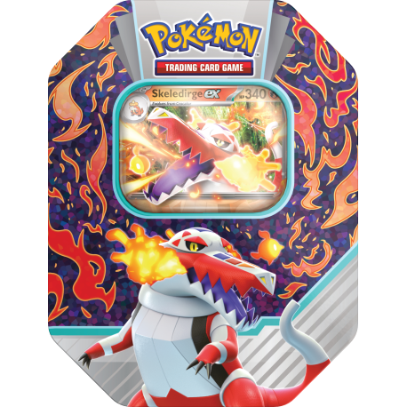 Caja de lata de cartas Pokemon Fall ex Paldea Partners - Skeledirge (inglés)
