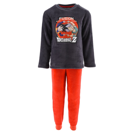 Pijama coralino largo niño Dragon Ball Z - Fusión gris rojo 6 años 116cm