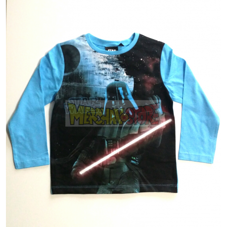 Camiseta niño manga larga Star Wars - Darth Vader 8 años 128cm celeste