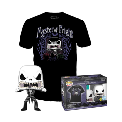 Figura Funko POP! + Camiseta Talla S Pesadilla Antes de Navidad - Jack Skellington 808 Glow in the dark