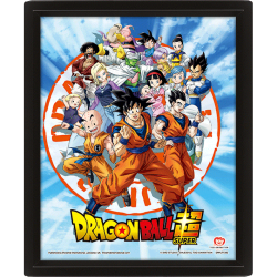Póster 3D Dragon Ball - Goku and the Z fighters 23,5 x 28,5cm con marco