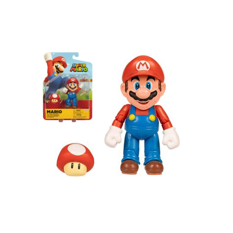 Figura articulada Nintendo - Super Mario con seta 10cm