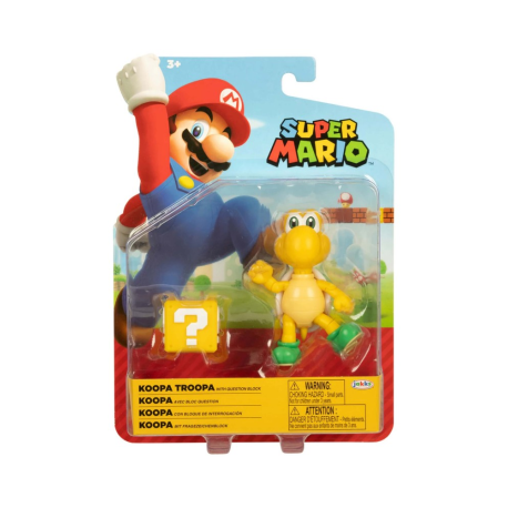 Figura articulada Nintendo - Koopa Troopa con bloque de interrogación 10cm