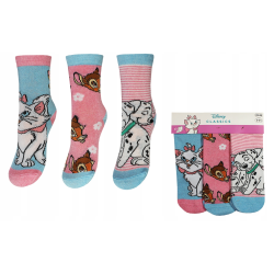 Pack de 3 calcetines Disney Classics - Marie, Bambi, Dálmatas 23-26