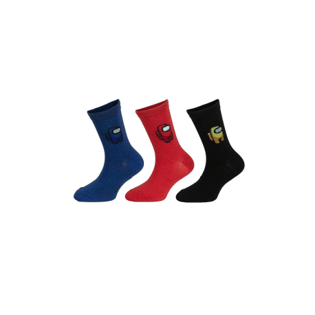 Pack de 3 calcetines Among Us negro - rojo - azul 35-38
