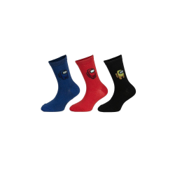 Pack de 3 calcetines Among Us negro - rojo - azul 39-42