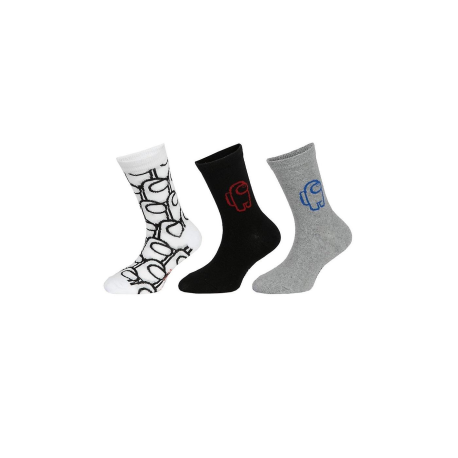 Pack de 3 calcetines Among Us blanco - negro - gris 31-34