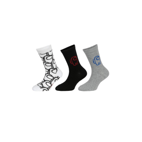 Pack de 3 calcetines Among Us blanco - negro - gris 35-38