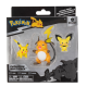 Figura Pokémon Select Evolution Pichu, Pikachu, Raichu 5-7cm