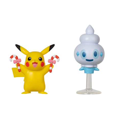 Figura Pokémon Battle Pack edición navideña Pikach - Vanillite 5cm