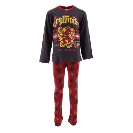 Pijama de invierno Harry Potter Gryffindor gris burdeos 6 años 116cm