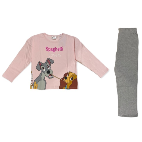 Pijama interlock niña Disney - La dama y el Vagabundo - Spaghetti Lovers 10 años 140cm