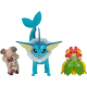 Pack de tres Figuras Pokémon Battle - Rockruff, Bellossom, Vaporeon 5-7cm