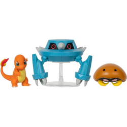 Pack de tres Figuras Pokémon Battle - Kabuto, Charmander, Metang 5-7cm