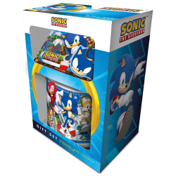 Caja regalo Sonic con taza, posa vasos y llavero