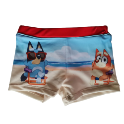 Bañador boxer niño Bluey y Bingo rojo 3 años 98cm 85% poliéster reciclado