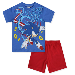 Pijama manga corta niño Sonic Let's Go azul - rojo 3 años 98cm CONFECCIONADO CON MATERIALES RECICLADOS
