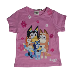 Camiseta niña Bluey rosa 4 años 104cm con certificado GOTS