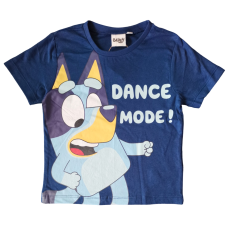 Camiseta niño Bluey azul 3 años 98cm con certificado GOTS