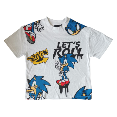 Camiseta niño Sonic - Sonic Let's Roll Blanca 4 años 104cm