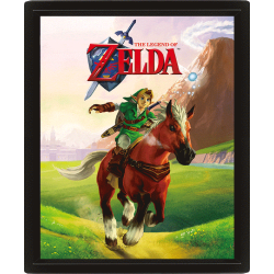Póster 3D Zelda - Gallop 23,5 x 28,5cm con marco